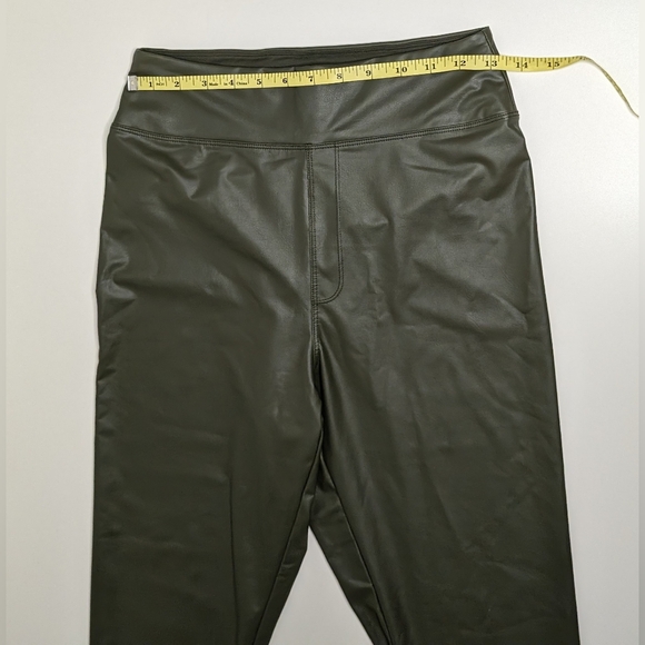 OFFLINE by Aerie Womens Large Real Luxe Faux Leather Legging Dark Green Hi-Rise - Picture 5 of 9
